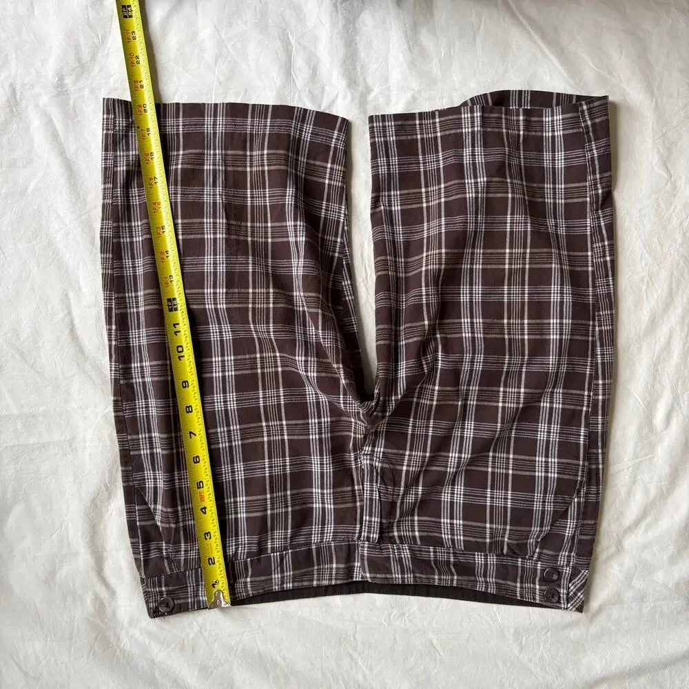 Y2K Brown Plaid Low Rise Bermuda Shorts Charlotte Russe - Size 11/30